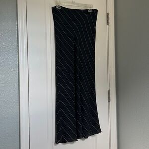 DKNY black and ecru silk maxi skirt.